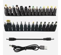GTIWUNG Kits de Enchufes de CC de Entrada, 28 Piezas Universal Puntas de Clavija de 5.5x2.1 mm Hembra a Macho, DC Power Cable Jack Adapter Connector, Adaptador de Enchufe de CC con 2 Piezas Cable