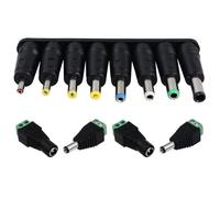GTIWUNG Kits de Enchufes de CC de Entrada, 8 Piezas Universal Puntas de Clavija de 5.5x2.1 mm Hembra a Macho, 2 Pares Male Female DC Power Cable Jack Adapter Connector 12V