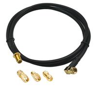 GTIWUNG RG58 Cable de Extensión de Antena SMA un ángulo Recto Macho a Hembra Cable Coaxial 1 Metro Alargador WiFi FPV de RP-SMA + 3 PCS Juego de adaptadores