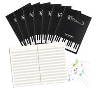 GTJEOI Cuaderno de Música, Bloc de Música 16K, 16 Páginas, 12 Pentagramas por Página, Cuaderno de Pentagramas para Clases de Música, Canto y Composición (8)