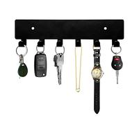 GTK Soporte para llaves para pared, ganchos para llaves con 6 ganchos, soporte para llaves montado en la pared para pasillo, estante autoadhesivo para llaves (negro)