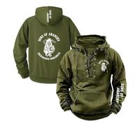 GTKRMXOB Sudadera Con Capucha Para Hombre Estampado De A.na.rc.h.y S.on.s Estilo Deportivo Abrigo Liso Manga Larga Bolsillos-SLvSe||xx_l