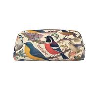 GTKSYNVE Bolsa de maquillaje de cuero para bolso, bolsa de viaje portátil para lápices pequeña para mujeres, hombres, pájaros en mi jardín, bolsa de cosméticos con cremallera, bolsa de lápices