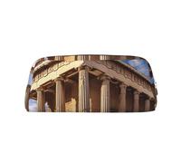 GTKSYNVE Bolsa de maquillaje de cuero para bolso, bolsa de viaje portátil para lápices pequeña para mujeres y hombres, bolsa de cosméticos de construcción de historia de Grecia, bolsa de cosméticos