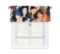 GTKSYNVE Diverse - Cenefas para mujer, con bolsillo para barra, cenefas de ventana pequeñas para cocina, cortinas cortas opacas para dormitorio, 54 x 18 pulgadas