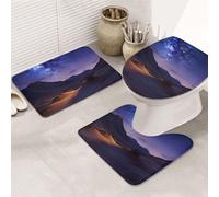 GTKSYNVE Night in The Desert - Juego de alfombras de baño de 3 piezas con tapa de inodoro, alfombrilla de inodoro en forma de U y tapetes de baño absorbentes de microfibra, secado rápido, lavable a