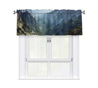 GTKSYNVE Rock Mountain - Cenefas para ventanas, cortinas con dobladillo para barra, cenefas pequeñas para cocina, cortinas cortas opacas para dormitorio, 54 x 18 pulgadas