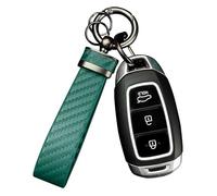 GTLM Kits para Llaveros Coche,Fibra de Carbono Llavero Cuero con Anilla D AntipéRdida,Práctico Accesorios Coche Llavero Coche (Verde)