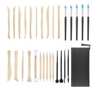 GTNCE Arcilla Herramientas Ceramica Modelar 30 Piezas Juego de Herramientas de Escultura de Arcilla Kit Con Bolsa de Almacenaje Cerámica Para Modelar Kit Ceramica Principiante Niños Adultos para DIY