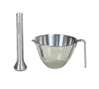 GTOULHH Cuenco para Moler Ajo Molinillo De Ajo De Acero Inoxidable, Triturador De Alimentos con Mango Y Juego De Mortero Herramienta