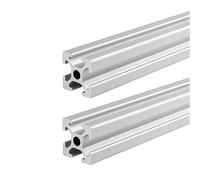 GTPBAO 2 piezas 2020 Perfil de aluminio Tipo V Ranura Extrusión Riel Estante Pecera Marco Mesa Banco Patas Soporte de Exhibición Carril extruido(Silver,100mm long)