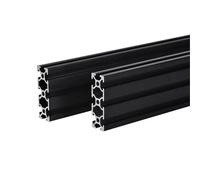 GTPBAO 2 piezas de perfil de aluminio de 2060 V, 20 x 60 mm, marco de extrusión de riel lineal for estantería de exhibición DIY, línea de montaje industrial Carril extruido(Negro,400mm long)