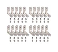 GTPBAO 20 piezas soportes de ranura en forma de L for perfil de aluminio 2020, 25x25x9mm, ranura tipo T estándar de la UE, conectores de junta de esquina de 90 grados Accesorios