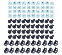 GTPBAO Juego de 20 conectores de perfil de aluminio for perfil de extrusión serie 2020, soportes de esquina de ajuste de ángulo de 90 grados, tuercas deslizantes de pista en T Accesorios(Negro)