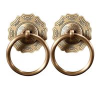 GTPBAO Llamador Puerta 1 Pieza 2 Piezas Anillos De Latón para Tirar Incluye Tornillos Tiradores Clásicos para Puertas Tiradores para Cajones Asideros Decorativos para Pared(2 pcs,Ring 6cm)