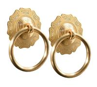 GTPBAO Llamador Puerta Aldaba Antigua De Anilla para Armario Cajón Armario, De Pared, Pequeña Aldaba para Puerta y Portón, Tirador De Latón, Manijas De Agarre(2 pcs,Ring 5cm)