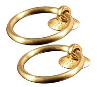 GTPBAO Llamador Puerta Aldaba De Aro Moderna 1 Pieza 2 Piezas Latón Macizo Timbre Colgante para Muebles Armario Puertas Corredizas Tiradores Manuales para Cajones(2 pcs,Ring 5cm)