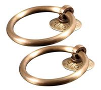 GTPBAO Llamador Puerta Color Bronce Antiguo Tirador De Gabinete, Aldaba De Pared para Cercas Cajón Casa De Familia, Interior y Exterior Tirador De Latón(2 pcs,Ring 6cm)