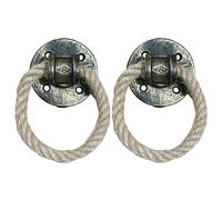 GTPBAO Llamador Puerta Color Bronce Retro Tirador De Hierro Fundido, Tirador De Armario con Tirador De Cuerda De Cáñamo, Aldaba para Cajón De Armario Cómoda Armario(2 pcs)