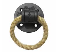 GTPBAO Llamador Puerta Tiradores Pequeños para Cajones De Hierro Fundido - Tirador De Cuerda De Cáñamo, Negro Aldaba De Anilla para Puertas Correderas, Mesitas De Noche(1 pc)