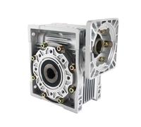 GTPBAO NMRV090 con brida de 130x130 mm, eje de entrada de 22 mm y caja de engranajes de tornillo sin fin con diámetro de salida de 38 mm. eje reductor(Ratio 60 to 1)