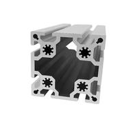 GTPBAO Perfil de aluminio 100100, color blanco plateado oxidado, estándar europeo, carga pesada, 100 x 100 mm, marco de extrusión, columna cuadrada Carril extruido(450mm 17.72" long)