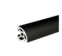 GTPBAO Perfil de esquina de aluminio 2020R de 20 x 20 mm, marco de extrusión de arco con ranura de 6,2 mm for vitrinas y estanterías de flores. Carril extruido(Negro,300mm 11.81" long)