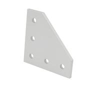 GTPBAO Placa de refuerzo de conexión de aluminio, soporte de junta tipo L de 90 grados, 5 orificios, placa de ángulo de esquina for perfil 2020 3030 Accesorios(Silver,3030L)