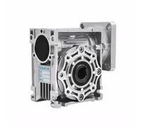 GTPBAO Reductor de velocidad de tornillo sin fin NMRV040 compacto, brida de 60 x 60 mm, diámetro de entrada de 14 mm y diámetro de salida de 19 mm. eje reductor(Ratio 10 to 1)