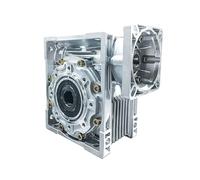 GTPBAO Reductor de velocidad de tornillo sin fin NMRV075 con brida de 110 x 110 mm, diámetro de entrada de 19 mm y diámetro de salida de 35 mm eje reductor(Ratio 15 to 1)