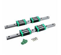 GTPBAO Rieles de guía de movimiento lineal cuadrados HGR20, 2 uds., con carro de bloque deslizante HGH20CA for brazos robóticos, equipos de carpintería carril de carga(550mm 21.65" long)
