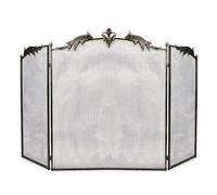 GTPBAO Salvachispas Chimenea Repisa De Chimenea Moderna Bronce Dorado, 128×82cm, Hierro Forjado Protector De Chimenea para Carbón/leña, Antiescaldaduras