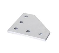 GTPBAO Soporte de esquina de 5 orificios for perfil de aluminio 3030 4040, placa de conexión de junta de 90 grados, color negro y plateado Accesorios(Silver,3030)