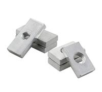 GTPBAO Tuerca de bloque deslizante de perfil de aluminio, 50 Uds., M4, M5, M6, M8, agujero interior, tuerca cuadrada Rectangular fina de acero al carbono chapada en Zinc Accesorios(M4x16x8x3.5)