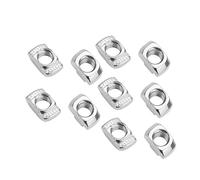 GTPBAO Tuerca en T niquelada for perfil de aluminio, conector de fijación de caída de martillo deslizante, estándar europeo 2020 3030 4040, 10 Uds. Accesorios(20 series M3)