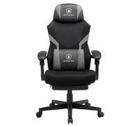 GTPLAYER Silla de Gaming con reposapiés, Silla ergonómica de Oficina con Respaldo de Malla, Silla de Escritorio, sillón de Tela para el hogar y la Oficina (Gris)