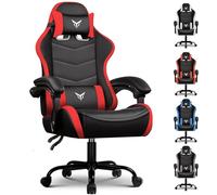 GTPLAYER Silla de Gaming Ergonómica de Oficina, Silla de Juego con Reposacabezas y Soporte Lumbar Ajustables, Sillón Gamer, Rojo