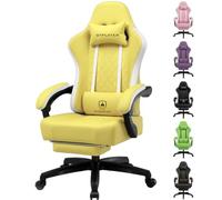 GTPLAYER Silla de Juego ergonómica reposabrazos, Silla de Escritorio, Piel sintética, cojín de muelles, reposabrazos y reposapiés Integrados, soporta hasta 150 kg