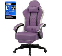 GTPLAYER Silla de Juego ergonómica reposabrazos, Silla de Escritorio, Piel sintética, cojín de muelles, reposabrazos y reposapiés Integrados, soporta hasta 150 kg