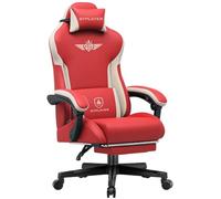 GTPLAYER Silla Gamer ergonómica de Cuero sintético con Soporte Lumbar, Silla de Ordenador con Respaldo ampliado, soporta hasta 150 kg, Color Rojo