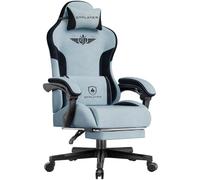 GTPLAYER Silla Gamer, ergonómica de Terciopelo con Soporte Lumbar, Silla de Ordenador con Respaldo ampliado, soporta hasta 150 kg, Azul Claro