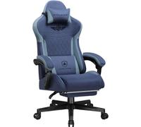GTPLAYER Silla Gamer ergonómica para Videojuegos, de Tejido técnico con Soporte Lumbar, Silla de Ordenador con Respaldo ampliado, soporta hasta 150 kg, Color Azul Oscuro