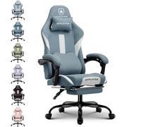 GTPLAYER Silla Gamer, Silla de Oficina Transpirable, de Tela de, Silla ergonómica de PC, Silla de Escritorio Ajustable y giratoria con reposapiés, Azul