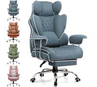 GTPLAYER Silla Gaming Ergonómica Silla de Gaming Reclinable Silla Oficina con Reposapiés Silla Gamer Respaldo Ajustable para Trabajo y Juego Tejido Tecnológico Azul Lago