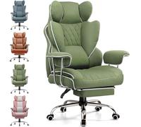 GTPLAYER Silla Gaming, Ergonómica Silla de Oficina con Soporte Lumbar con Muelles Ensacados, Asiento Ancho con Reposabrazos Suave y Reposapiés, Ajustable en Altura, Tejido Tecnológico Verde