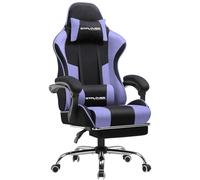 GTPLAYER Silla Gaming Ergonómica, Sillón Gamer, Silla de Oficina, Silla de Gaming con Respaldo Ajustable a 135°, Altura Ajustableepose-Pies retráctiles, Asiento, Tela Púrpura