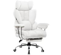 GTPLAYER Silla Gaming, Sillón Gaming, Silla de Oficina Ergonómica, Asiento de Oficina Ajustable, Altura del Asiento Ajustable con Reposapiés Telescópico, Silla Giratoria, Blanco