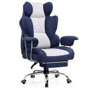 GTPLAYER Silla para juegos, silla de oficina con soporte lumbar de muelles ensacados, silla ergonómica y cómoda para ordenador de oficina ancha con reposabrazos suaves fijados hacia el exterior y