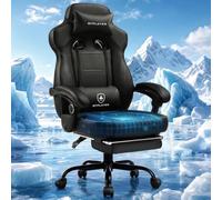 GTPLAYER Silla para videojuegos con reposapiés, silla ergonómica de oficina de 180 kg, resistente sillón para videojuegos con soporte lumbar y reposacabezas, silla de ordenador regulable en altura