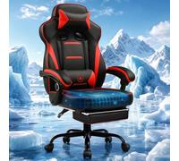 GTPLAYER Silla para videojuegos con reposapiés, silla ergonómica de oficina de 180 kg, silla para videojuegos con soporte lumbar y reposacabezas, silla de ordenador regulable en altura, acolchada